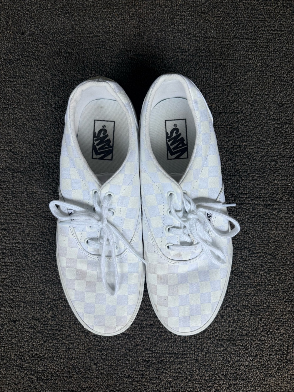 Vans White Checkerboard Low-Top Sneakers
